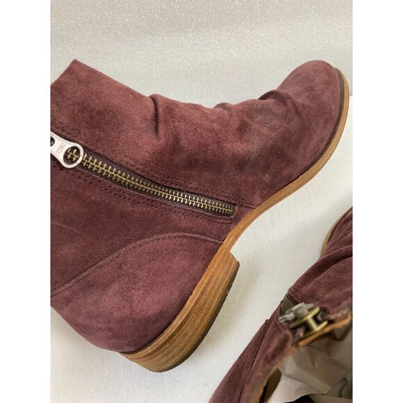 Kork Ease Giba Leather Suede Ankle Boots Womens size 11 Maroon‎ Zip Classic Fall - Picture 7 of 12